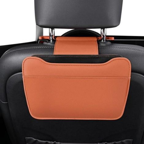Organisateur de voiture en cuir pliable, poubelle suspendue étanche pour siège arrière (1/5)