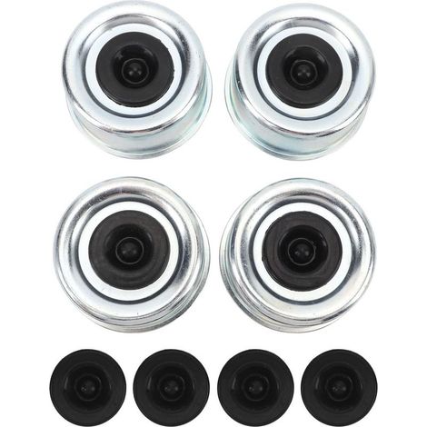 Capeur de Moyeu de Remorque, Remorque Poussière d'essieu 4pcs Caoutchouc Métallique avec Joints Remorqueur Moyeu pour Graisse pour 7000 à 8000lbs Essieux Dexter Camping-Car Camping-Car. (1/5)
