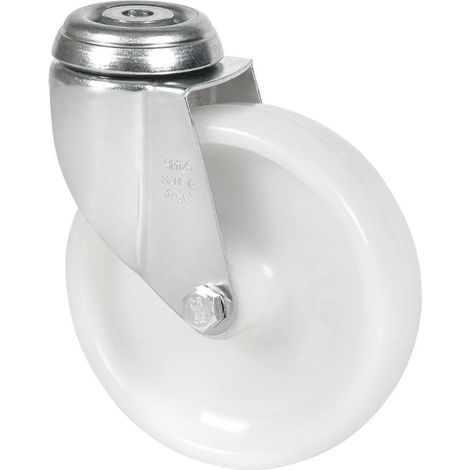 rueda giratora agujero m12 20bha100-ut poliamix blanco eje liso