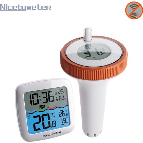 Thermomètre intérieur/extérieur flottant sans fil – jauge piscine numérique – pour spa, bassin (1/4)