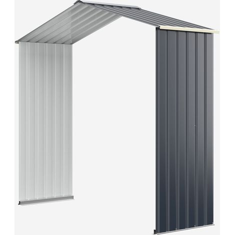 Boîte d'extension en métal - 213 x 64 x 195 cm - Abri de Jardin verrouillable avec 4 Fentes d'aération et Porte coulissante - Abri en métal - pour extérieur (1/5)