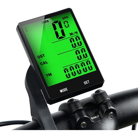 2,8 Zoll Multifunktions-Fahrradcomputer, kabellos, regensicher, mit Kilometerzähler, Geschwindigkeitsmesser und Stoppuhr, hintergrundbeleuchtetes Display.