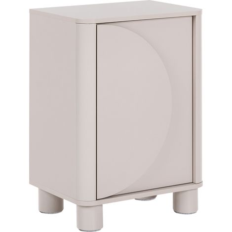 Mesita de noche moderna con puerta de apertura por presión 2 estantes beige Tomingley (1/5)