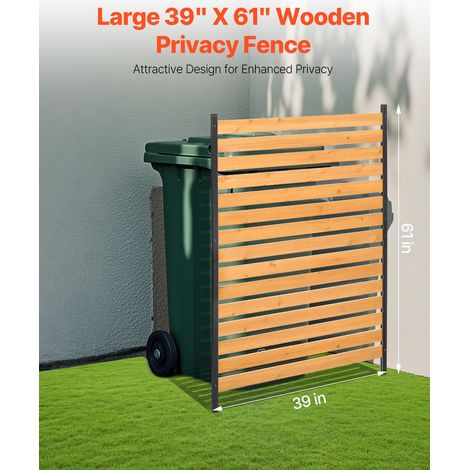 Clôture de confidentialité en bois, 980 x 1550 mm, clôtures d'écran pour climatiseur à 1 panneau, avec piquets métalliques, install… (1/5)