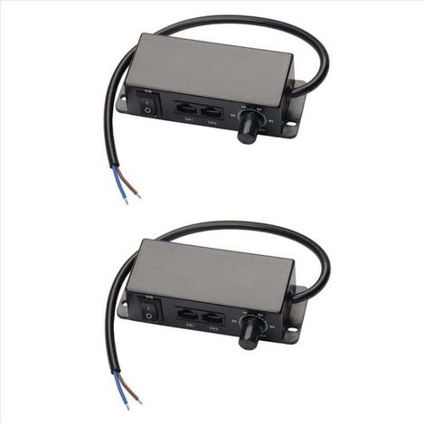 Lot de 2 variateurs d'intensité CC 0-10 V, contrôleur de synchronisation en série, rotatif marche/arrêt, pour ballasts électroniques LED à intensité variable 0/1-10 V (1/4)