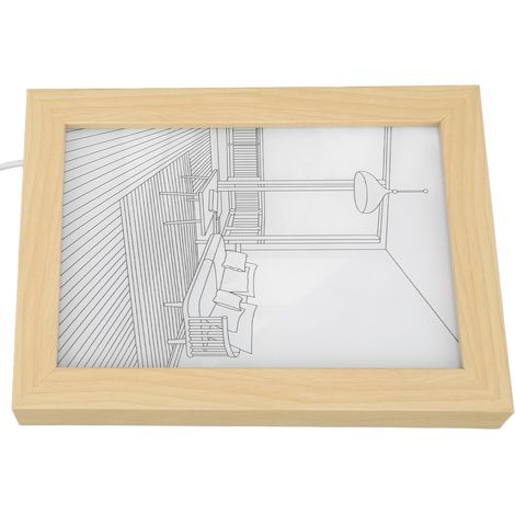 Tableau lumineux décoratif LED USB 5V, 3 modes d'éclairage, motif montagnes et rivières d'inspiration anime japonaise, idéal pour chambre ou bureau. (1/5)
