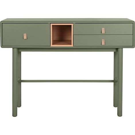 Meuble console, table console en bois coloris vert - longueur 120 x profondeur 35 x Hauteur 90 cm (1/5)