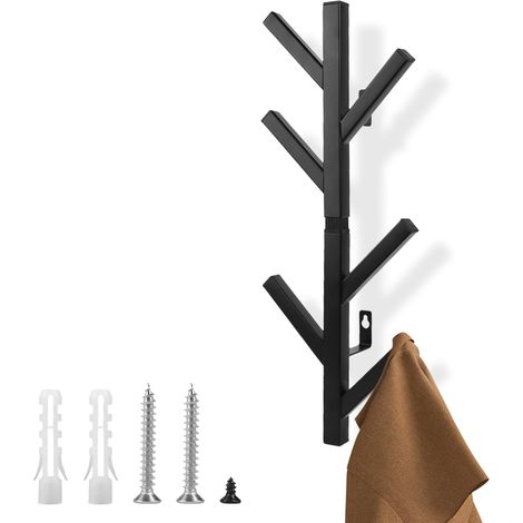 Porte Manteau Mural avec 6 Crochets en Métal 40 cm Vertical Porte Manteau Mural Noir Patere Murale Moderne pour Suspendre Vestes Manteaux Chapeaux Sacs Parapluie (1/5)