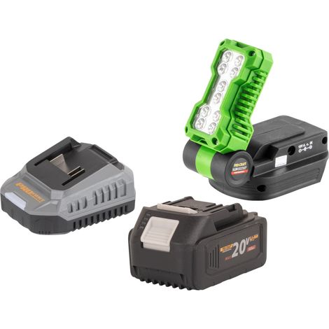Procraft LL20bb Foco LED recargable 20 V 500 lm + 1 batería 4,0 Ah + cargador