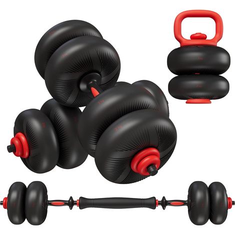Adjustable Dumbbell Kettlebells Hand Weights Home Gym PVC Fitness,(20KG,Red) (1/5)