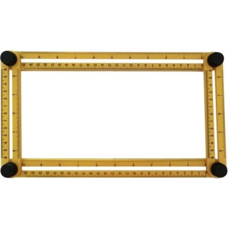 Outil de mesure - Règle multi-angles - Modèle Angle-izer - Plastique - 30 cm - Jaune (1/4)