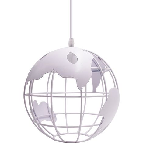 Pendelleuchte Moderne Hängeleuchte E27 Kugelförmig Lampenschirm für Esszimmer Schlafzimmer Flur Wohnzimmer Cafét Ø20cm, Weiß Hängelampe