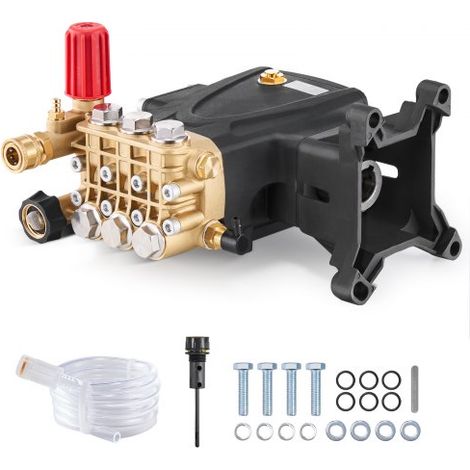 Hochdruckreinigerpumpe, 1-Zoll-Welle, Triplex-Kolben horizontal, 4000PSI, 4,0GPM, Ersatz-Hochdruckreinigerpumpen-Set mit Hardware, kompatibel mit Simpson MorFlex 40224, 40225, 40226, Santoprene