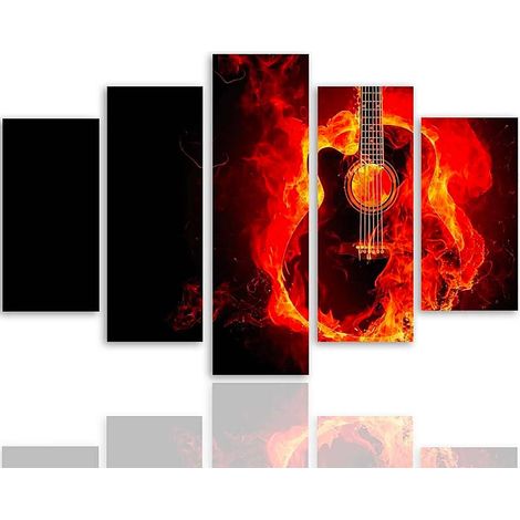 Tableau guitare brûler - 150 x 100 cm (1/5)