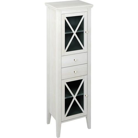 CROSS Meuble de rangement haut 49x170x39cm, gauche/vieux blanc (1/4)