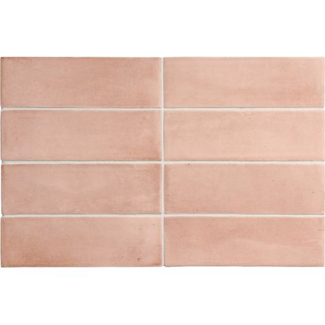 Carrelage sol / mur effet zellige bejmat marocain 5X15 cm rose mate 5X15 cm COCO ORHARD PINK MATT (vendu par boite de 0,50m2)