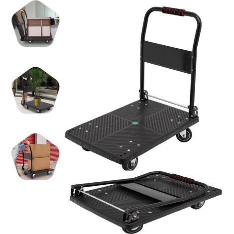 Werkzeugwagen Tragkraft: 150 kg Einhand-Klappwagen mit leisen Rollen Maße: 48 x 72 x 85 cm Leiser Transportwagen (kompakt) (1/5)