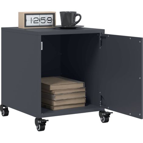 Tables de chevet 2 pcs anthracite 36x39x43,5 acier (1/5)
