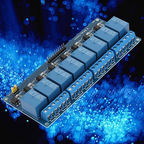 8-Kanal-Relaismodul mit optischer Trennung, blaue Leiterplatte, SPS-Relaismodul zur Steuerung (12 V) (1/5)