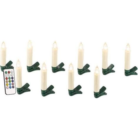 Bougie LED - Blanc Chaud - Télécommande Radio - Minuteur 4/8 H - 10 Pièces (1/3)