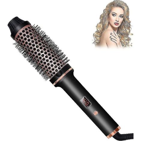 Brosse chauffante 1,5 pouce, brosse à boucler chauffante en céramique, brosse volumisante, brosse ronde chauffante de voyage C (1/5)