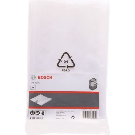 Sacco  per  smaltimento  Bosch,  5  l,  plastica  (5  pz.)  per  GAS  15  PS.  Per  aspirapolvere  -  2608000698 (1/2)