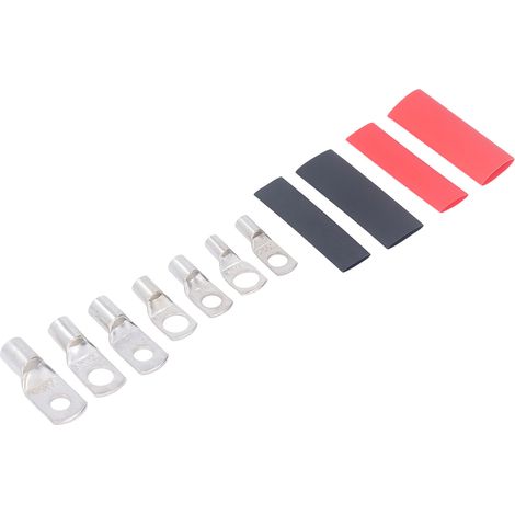 140 Pièces Connecteurs à Œillet en Cuivre Rouge pour Câbles de Batterie avec Gaines Thermorétractables (1/5)