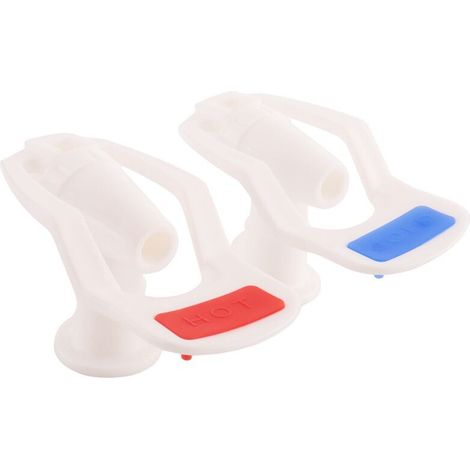 2 robinets plastique blanc type poussoir remplacement distributeur eau (1/5)
