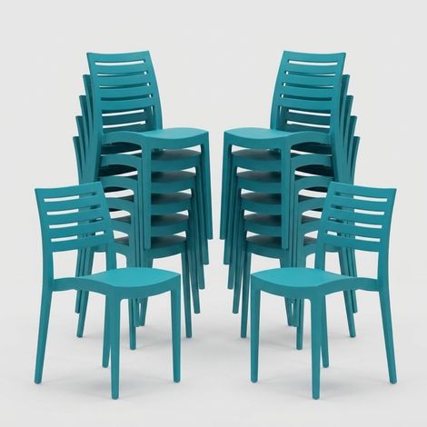 24er Set Stühle Polypropylen für Restaurant Firenze Grand Soleil - Blau (1/5)
