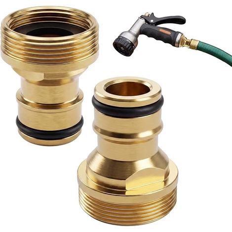 Raccord rapide de tuyau d'arrosage de 3/4", adaptateur de tuyau de robinet pour adaptateur de robinet fileté et pistolet pulvérisateur de jardin (1/5)