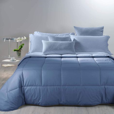 Caleffi 45230 Cotone Bicolor Trapunta per Piazza e Mezza Letto, Avio