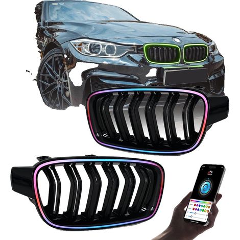 Grille Light, Design Racing, Adaptation Directe pour Berline de Luxe Série 3 F30, Contrôlable RGB (1/2)
