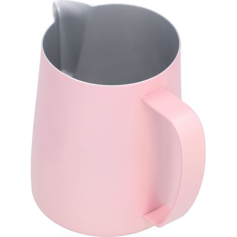 600 ml rosa Milchaufschäumer, dickwandiger Milchkrug aus Edelstahl 304 für Kaffee, Latte Macchiato, Cappuccino, Barista-Karaffe (1/5)