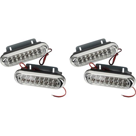 Lot de 4 feux de jour pour voiture, 16 LED, antibrouillard, lumière blanche, universels