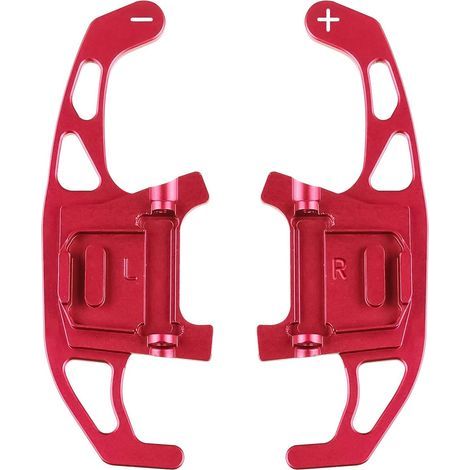 BRAVIX Lot de 2 palettes de changement de vitesse en alliage d'aluminium pour VW Golf GTI R R-line GTD GTE MK7 7 Polo GTI 2014-2019 (rouge) (1/5)