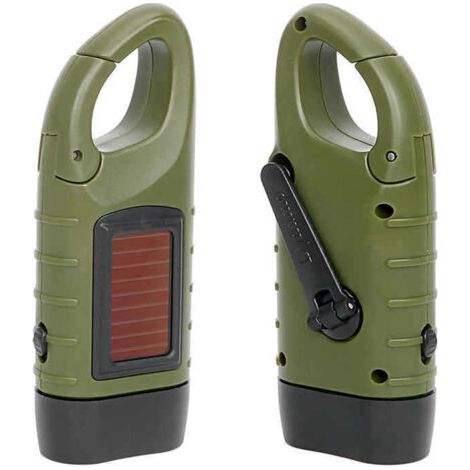 Lampe de poche solaire à LED et manivelle rechargeable, éclairage d'urgence pour activités de plein air [Classe d'efficacité énergétique A+++] (1/5)