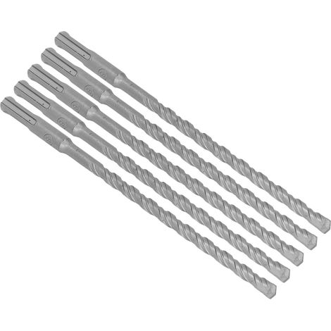 5PCS Forets Burins Carbure SDS-Max Béton Brique 210mm 8mm Méche Spirale 2 Goujures Perçage Marteau Rotatif (1/5)