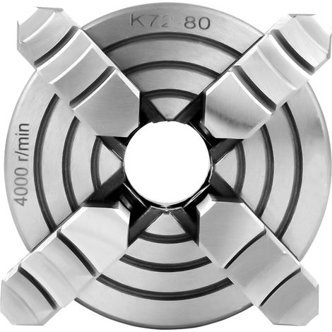 Accessoires pour tours à métaux : mandrin à 4 mors indépendants et réversibles K72-80 de 3 pouces.