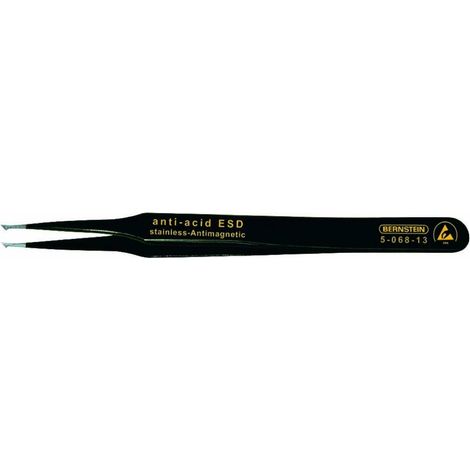 BERNSTEIN Tools for Electronics 5-068-13 Pince brucelle CMS 13 SA-ESD arrondie 120 mm