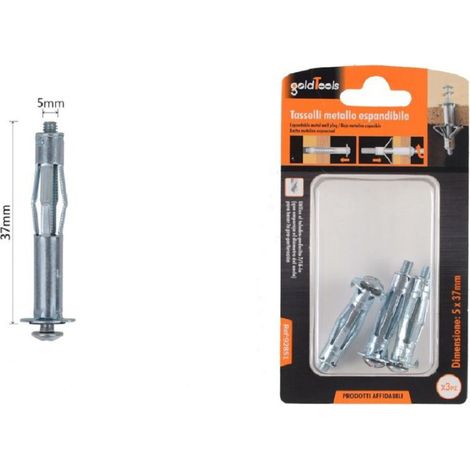 Set 3pcs Metal Plugs Expandable Screws Style I 5 X 37 Mm 92851 (1/2)