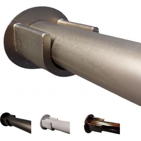 Madeinnature – Tringle à rideau fer forgé entre-murs – Supports inclus – Ø 20 mm – Argent mat – Longueur 1.50 m – Installation facile (1/5)