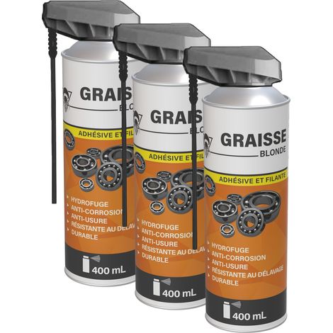 Méduze - 3 graisses polyvalentes en aérosol 400mL - Formule au lithium - Professionnelle (1/5)