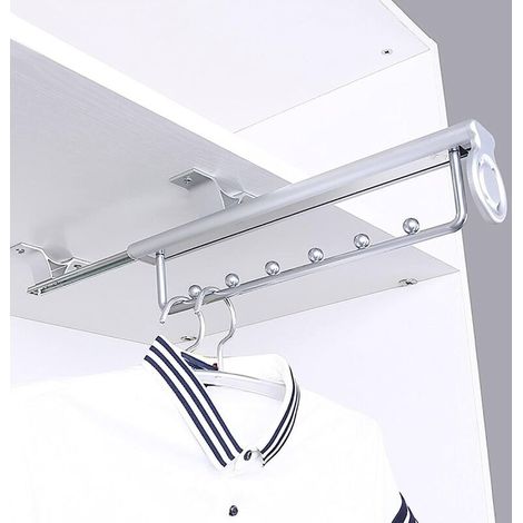 Heavy Duty Porte-vêtements extractible Porte Pantalon Cintre Coulissant,penderie telescopique,Rail de Suspension pour Armoire à vêtements (1/5)