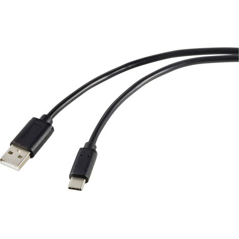 Renkforce USB-Kabel  USB 2.0 USB-C® Stecker, USB-A Stecker 1.80 m Schwarz Gesamtschirm RF-5720398 (1/5)