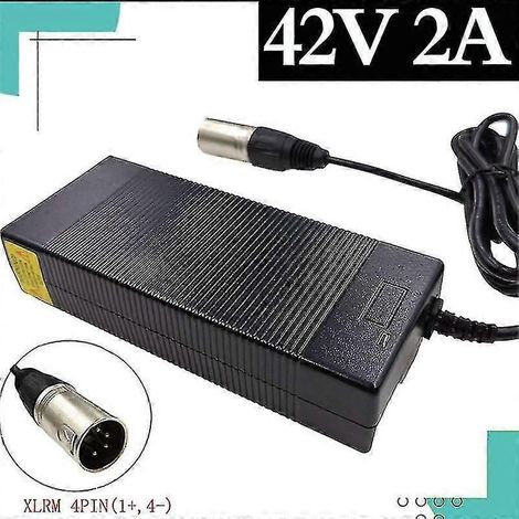 36V-Ladegerät, 42V 2A Ausgang, 4-poliger XLRM-Stecker für 36V 10S Lithium-Akkus für Elektrofahrräder (1/5)