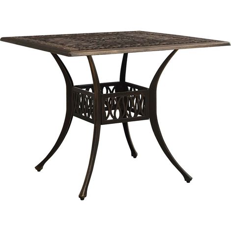 vidaXL Table de jardin Bronze 90x90x73 cm Aluminium coulé (1/5)