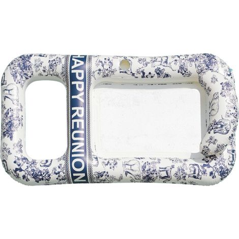 Fauteuil gonflable de piscine - hamac et chaise flottants pour piscine, en PVC et nylon, facile à gonfler, portable pour se détendre au bord de la piscine en été (bleu). (1/4)