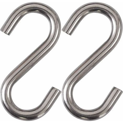 2 Pack Heavy Duty 304 Stainless Steel S Hooks 3 Inch Hammock Swing S Hooks Industrial Grade Utility Hooks