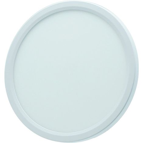 Lámpara de techo redonda moderna blanca de Ø23 cm para recibidor o salón, con interruptor, color variable, LED, 18 W, Denver Idealed. (1/5)