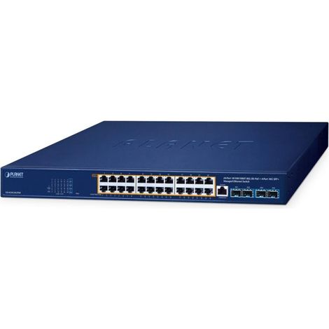 PLANET GS-4210-24UP4X switch Gestionado L2/L4 Gigabit Ethernet (10/100/1000) Energía sobre Ethernet (PoE) Azul